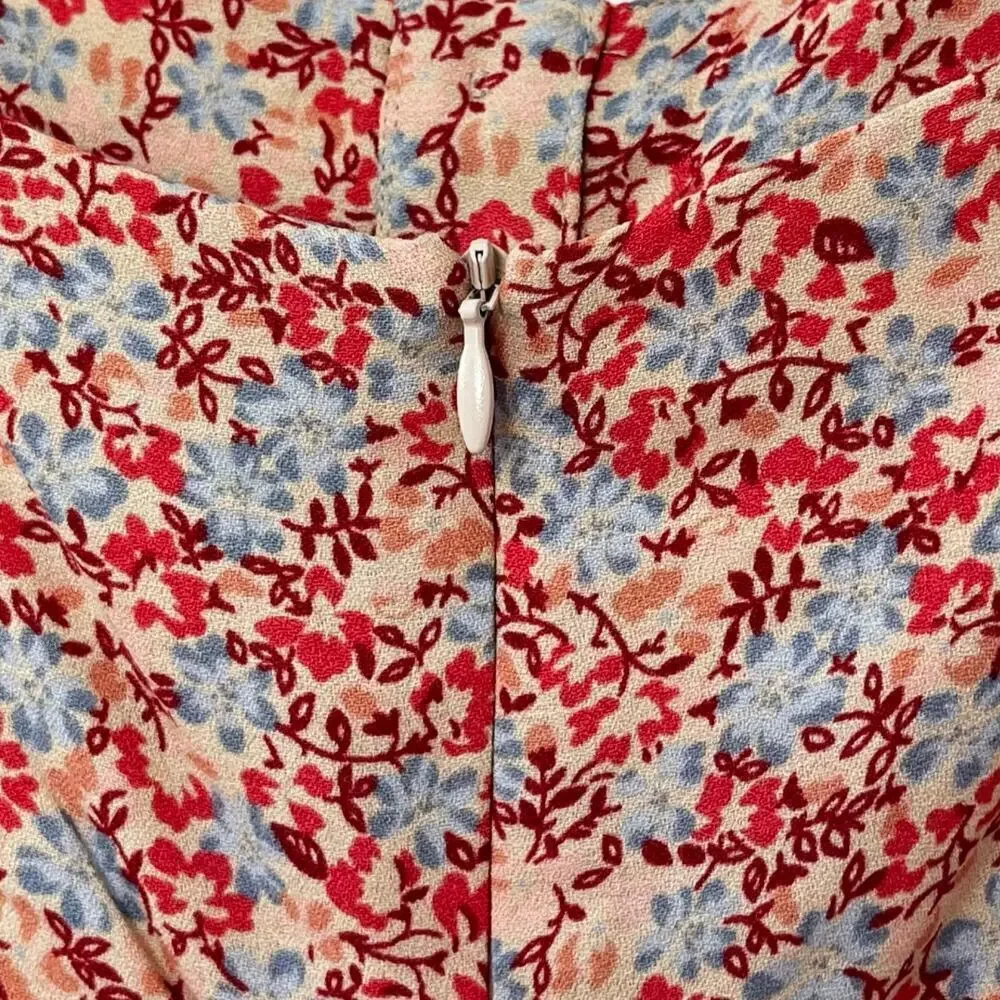 Reformation Jessa Floral Mini Dress Size 2 Pink Dulce Sweetheart‎ Neckline